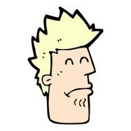 comic cartoon man feeling sick