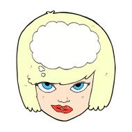 comic cartoon woman thinking