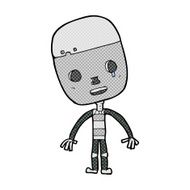 comic cartoon sad robot