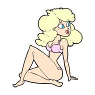 comic cartoon sexy woman in underwear