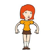 comic cartoon woman looking sideways