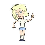 comic cartoon woman with idea