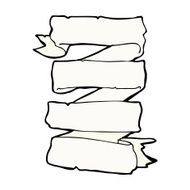 comic cartoon heraldic scroll banner