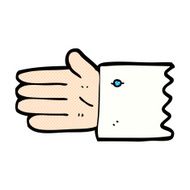 comic cartoon open hand symbol