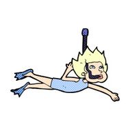 comic cartoon swimmer with snorkel