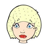 comic cartoon worried female face