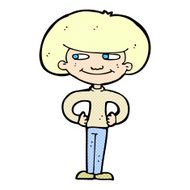 comic cartoon boy with hands on hips