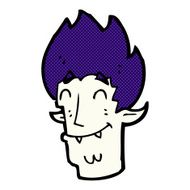 comic cartoon happy vampire head