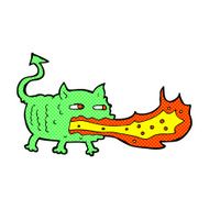 comic cartoon fire breathing imp