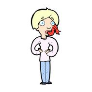 comic cartoon woman sticking out tongue