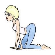 comic cartoon sexy woman on all fours