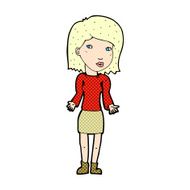 comic cartoon woman shrugging shoulders N10