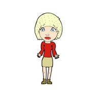 comic cartoon woman shrugging shoulders N11