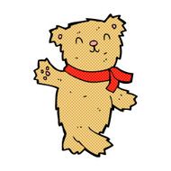 comic cartoon waving teddy bear N3