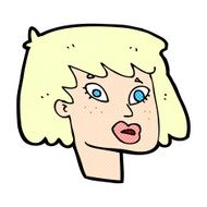 comic cartoon pretty female face N4