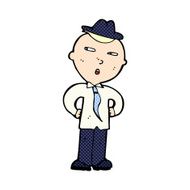 comic cartoon man wearing hat
