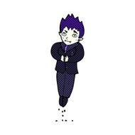 comic cartoon floating vampire