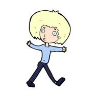 comic cartoon surprised man walking