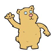 comic cartoon waving bear