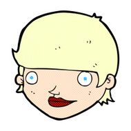 comic cartoon happy female face N9
