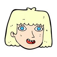 comic cartoon happy female face N11