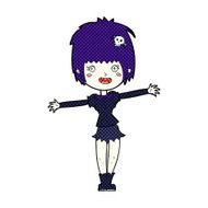 comic cartoon happy vampire girl N3