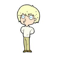 comic cartoon impressed boy