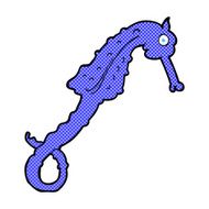 comic cartoon sea horse