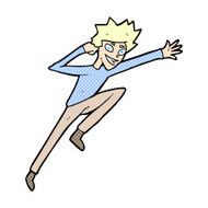 comic cartoon jumping man