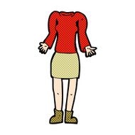 comic cartoon female body with shrugging shoulders (mix and matc