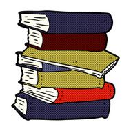 comic cartoon pile of books