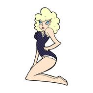 comic cartoon pin-up woman