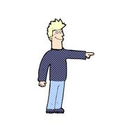 comic cartoon happy pointing man N2