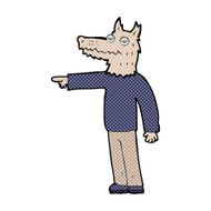 comic cartoon wolf man pointing