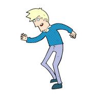 comic cartoon happy man dancing N2