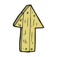 comic cartoon wooden direction arrow