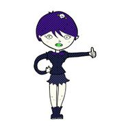 comic cartoon vampire girl giving thumbs up symbol