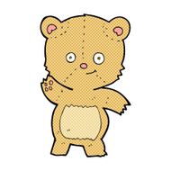 comic cartoon waving teddy bear N4