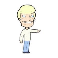 comic cartoon happy man pointing N3
