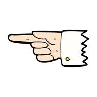 comic cartoon pointing hand symbol N2
