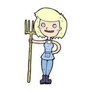 comic cartoon happy farmer girl