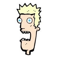 comic cartoon shocked man&#039;s face