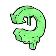 comic cartoon melting recycling symbol