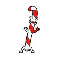 comic cartoon dancing christmas candy cane
