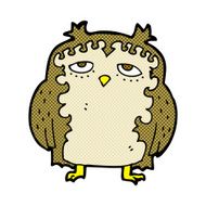 comic cartoon wise old owl