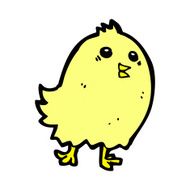 comic cartoon happy yellow bird
