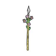 comic cartoon flowering spear