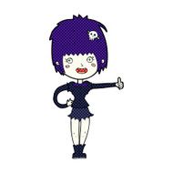 comic cartoon vampire girl giving thumbs up sign N2