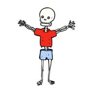 comic cartoon skeleton in clothes