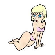 comic cartoon sexy woman in underwear N2
